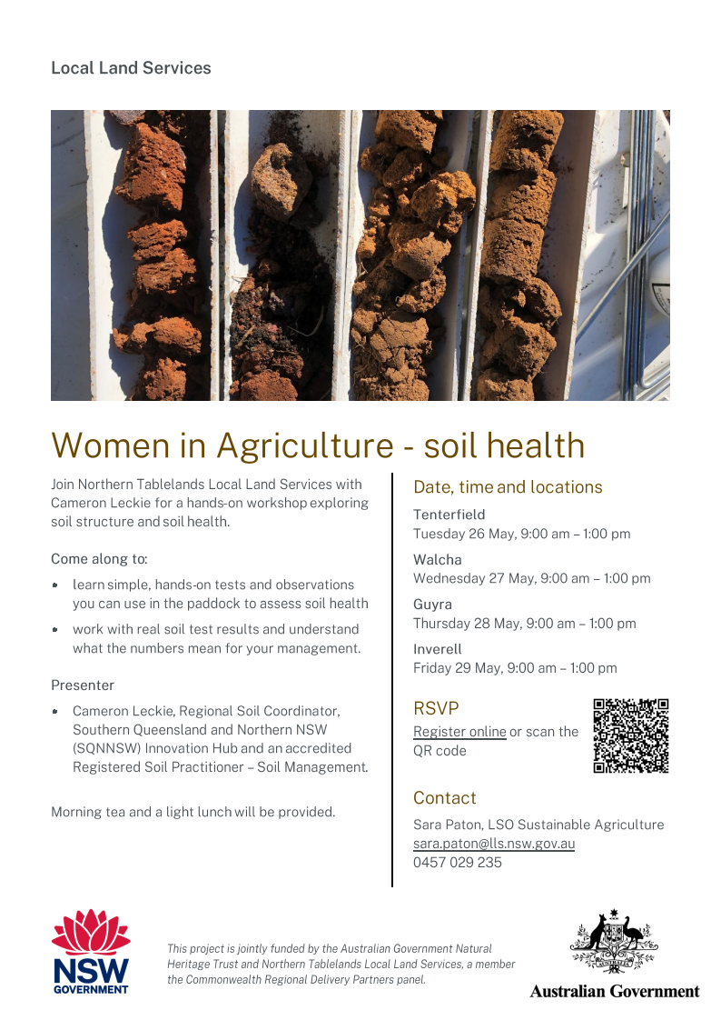 Women in Agriculture soil health event flyer