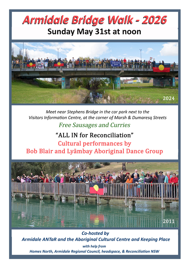 Armidale Bridge Walk 2026 12 noon Sunday 31st May 640p